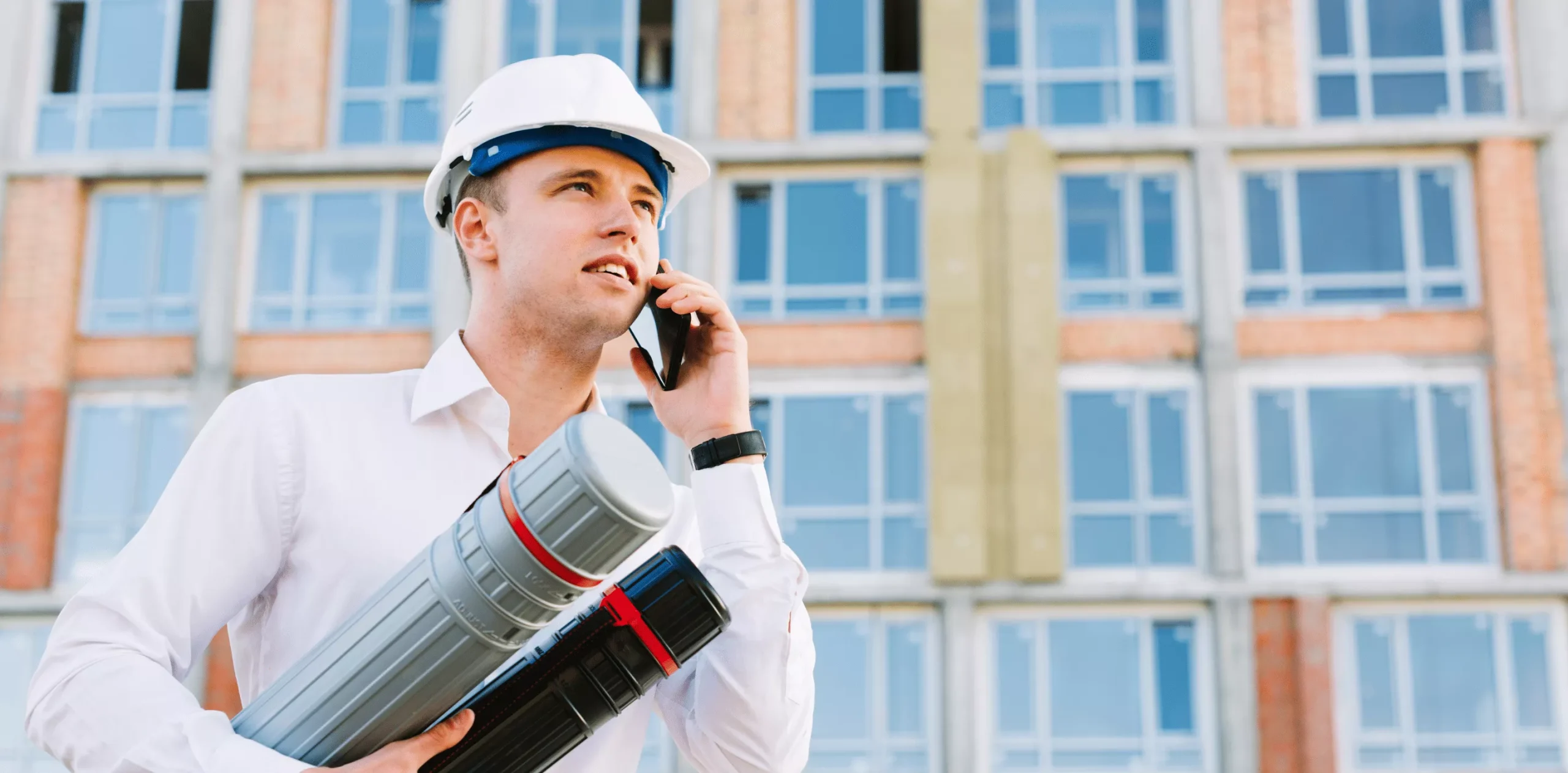Engineer talking on phone