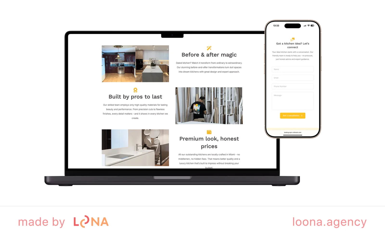 Landing page optimization for NPM Millwork by Loona Agency
