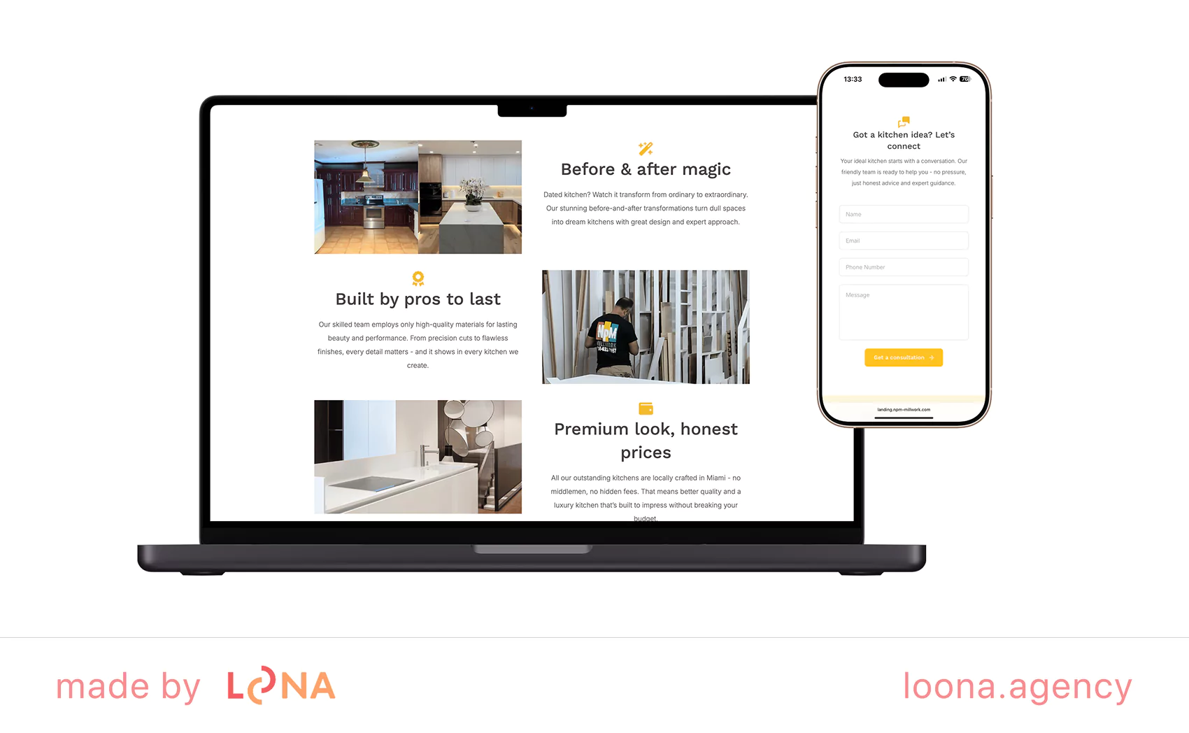 Landing page optimization for NPM Millwork by Loona Agency