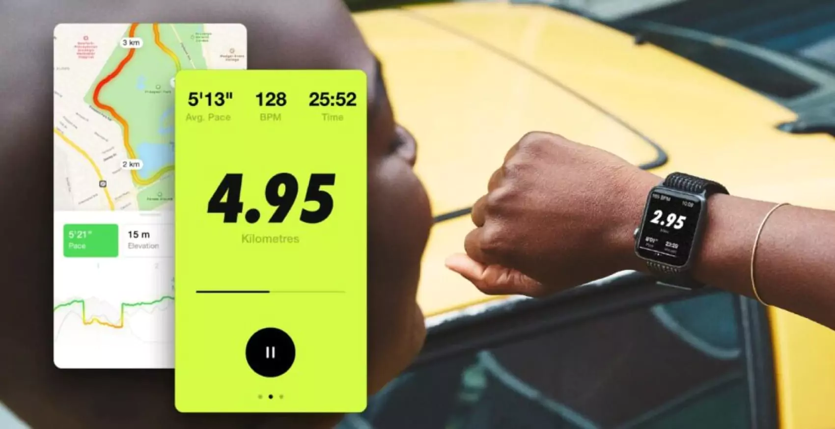 Interface of the Nike Run Club app