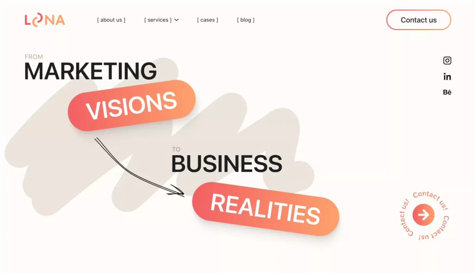 Loona Agency's screenshot of the website interface