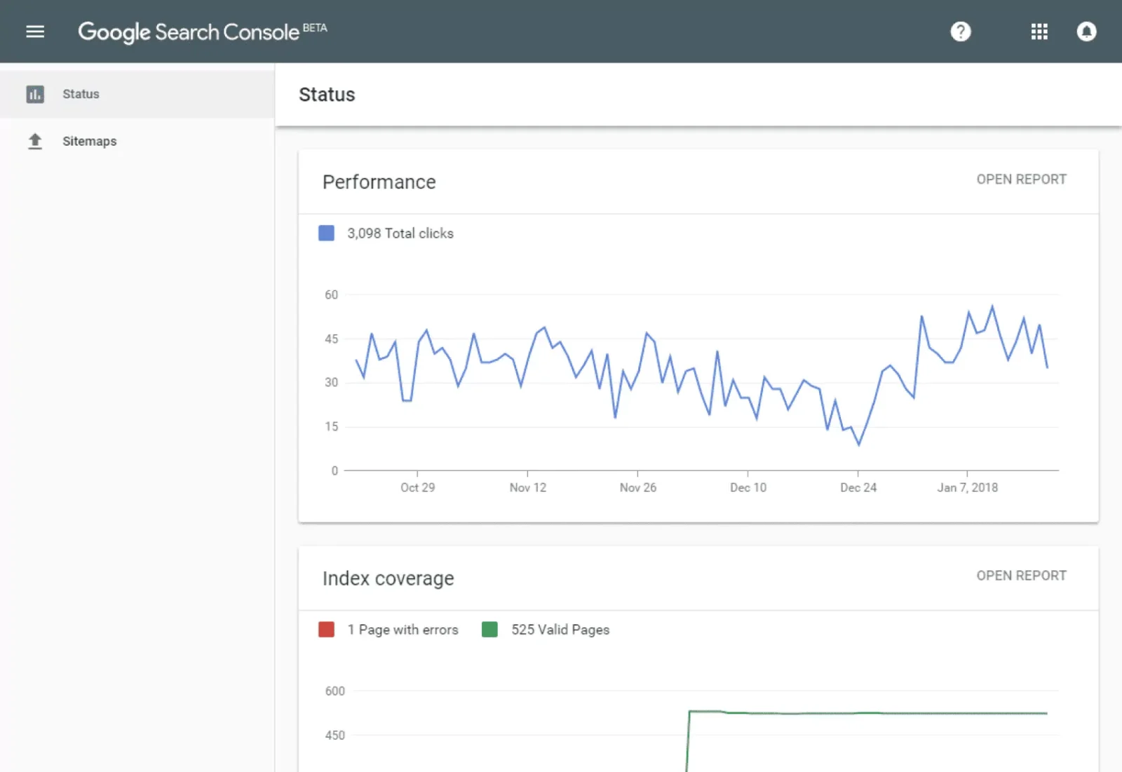  Google Search Console's interface