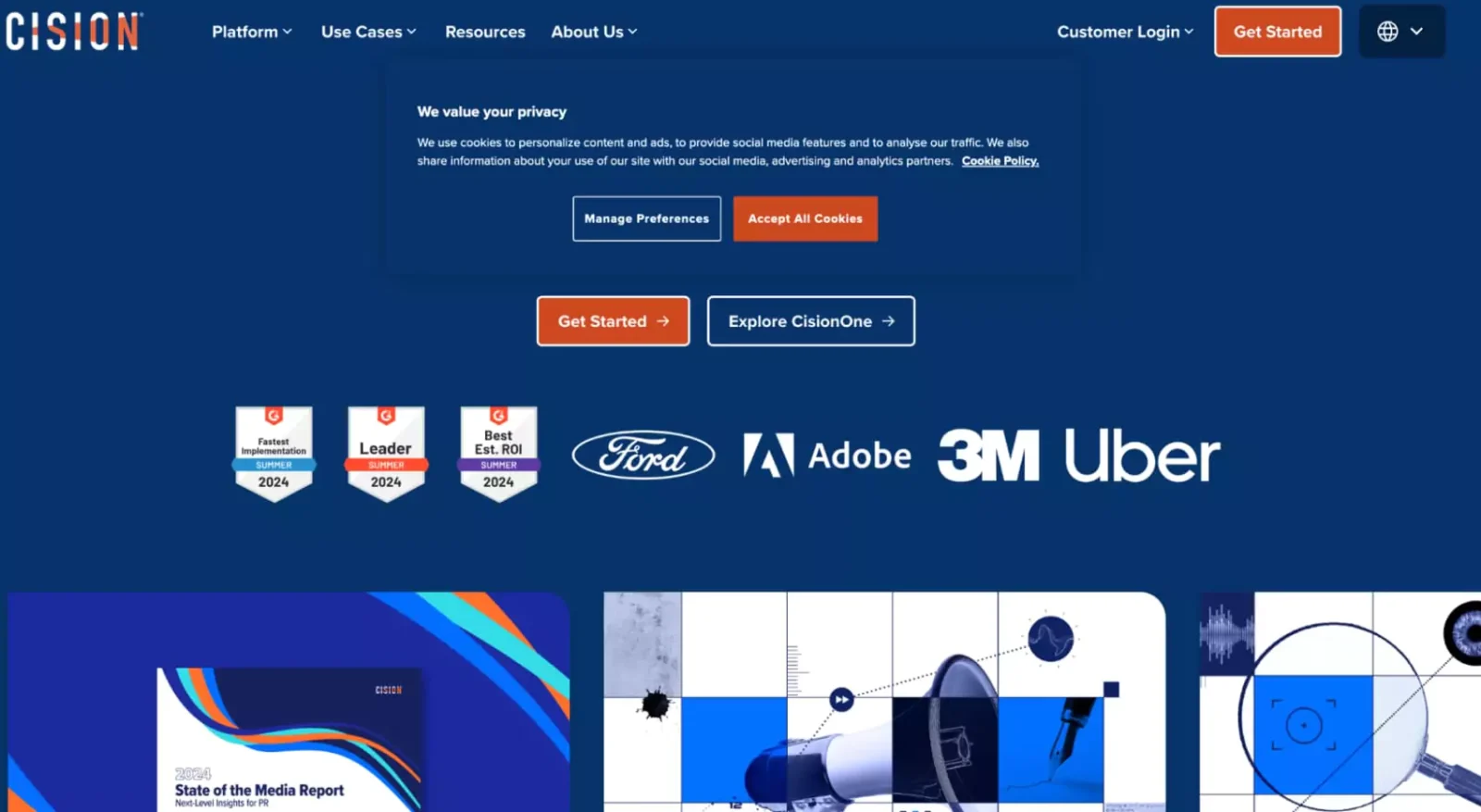 Cision's screenshot of the interface