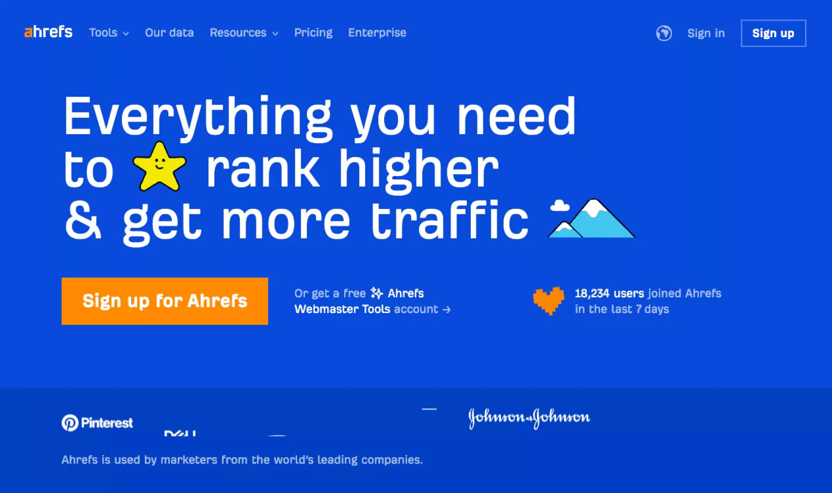 Ahrefs' screenshot of the interface