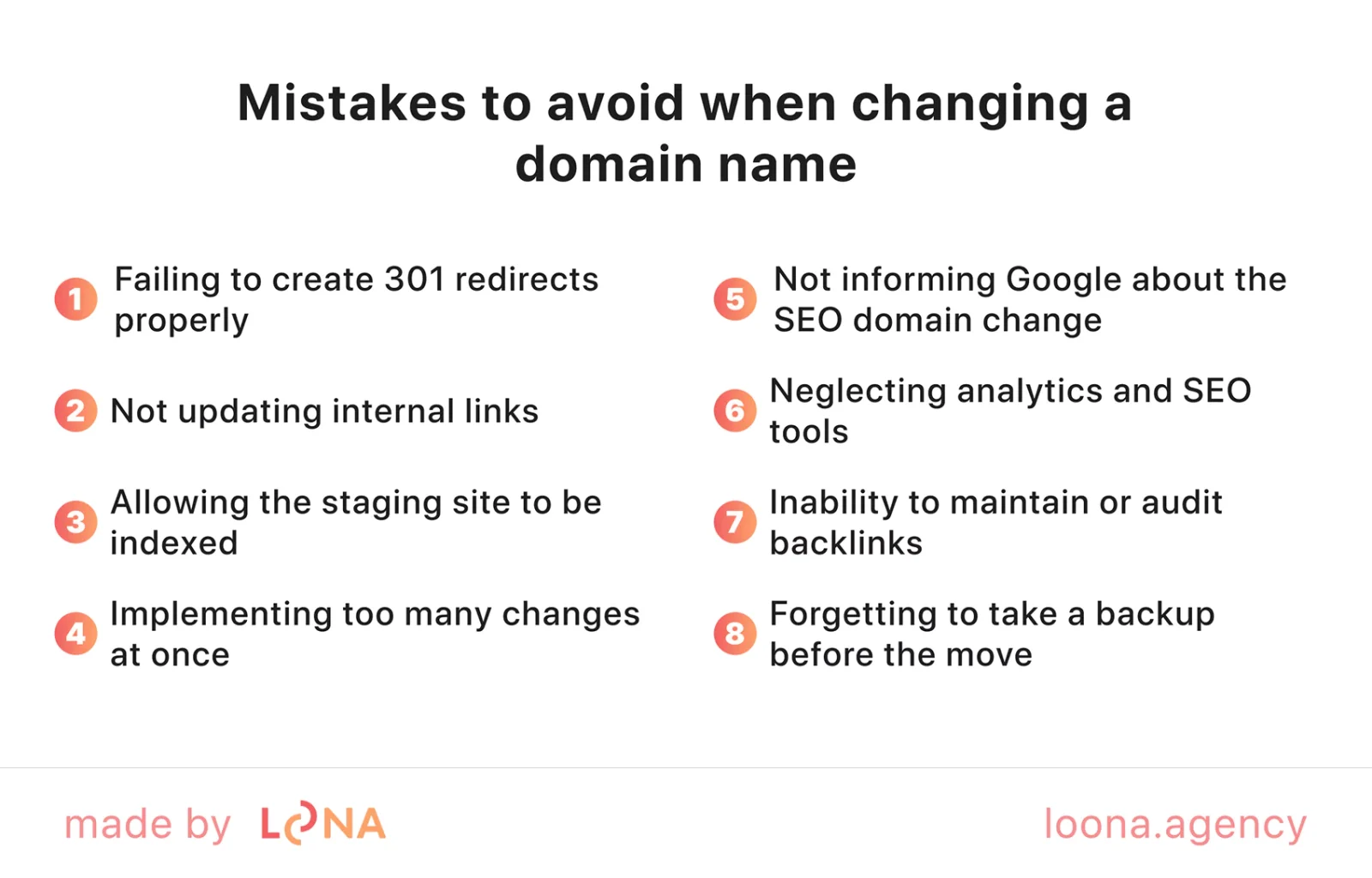common mistakes to avoid when changing website domain