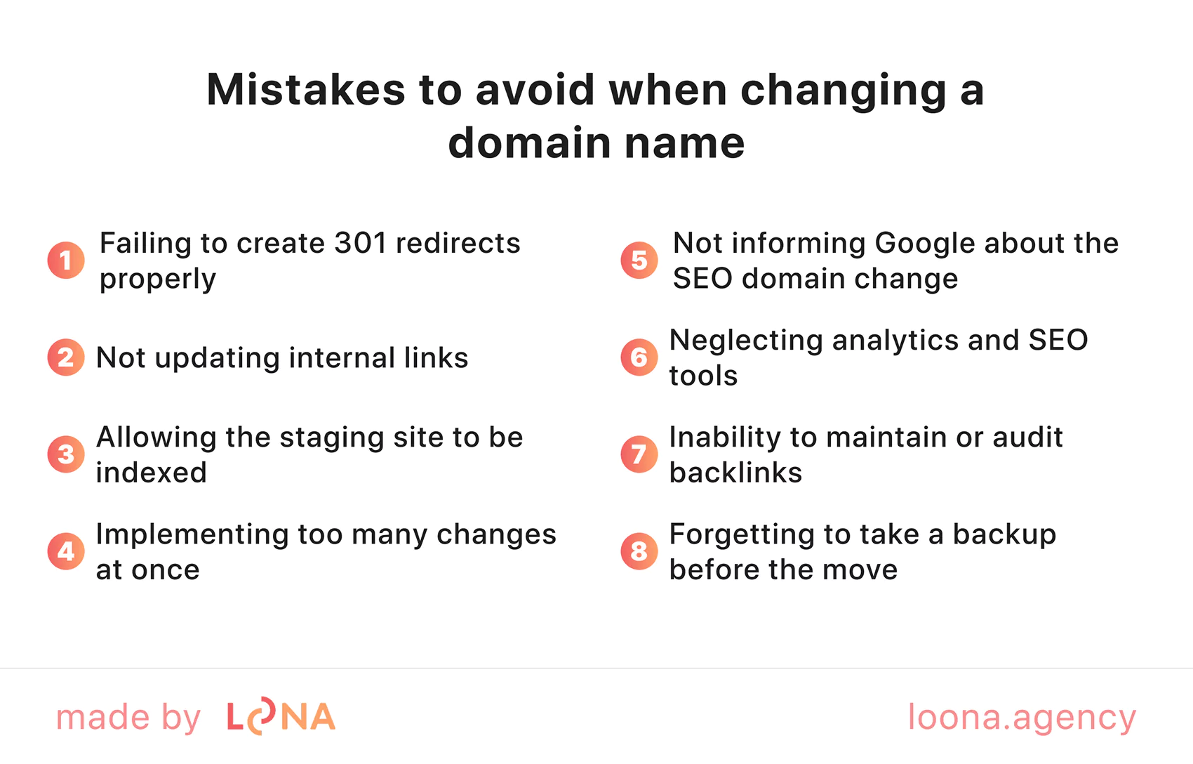 common mistakes to avoid when changing website domain