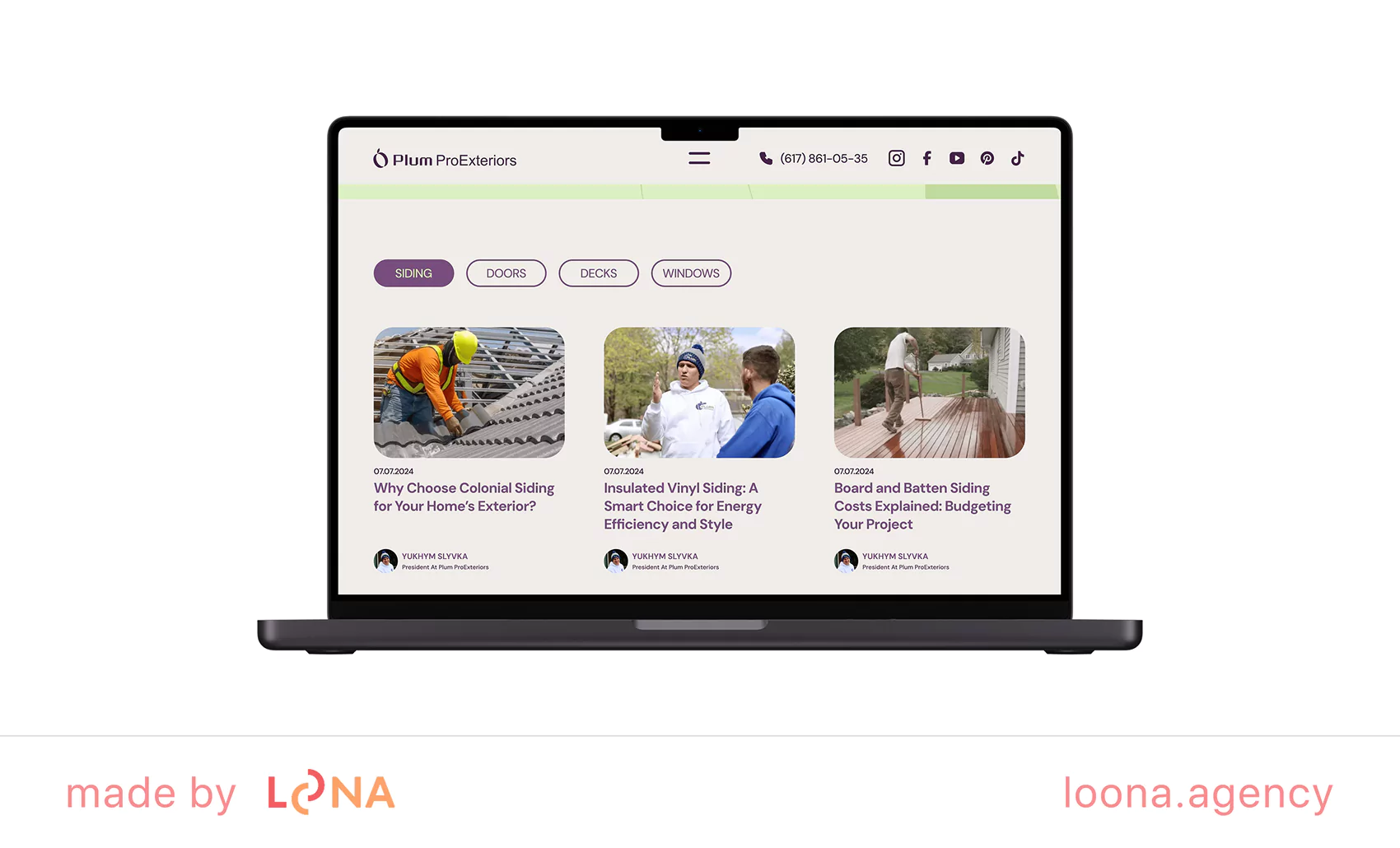 Loona Agency Plum ProExteriors case study