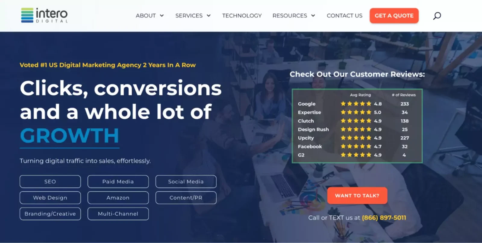 Intero Digital's screenshot of the interface