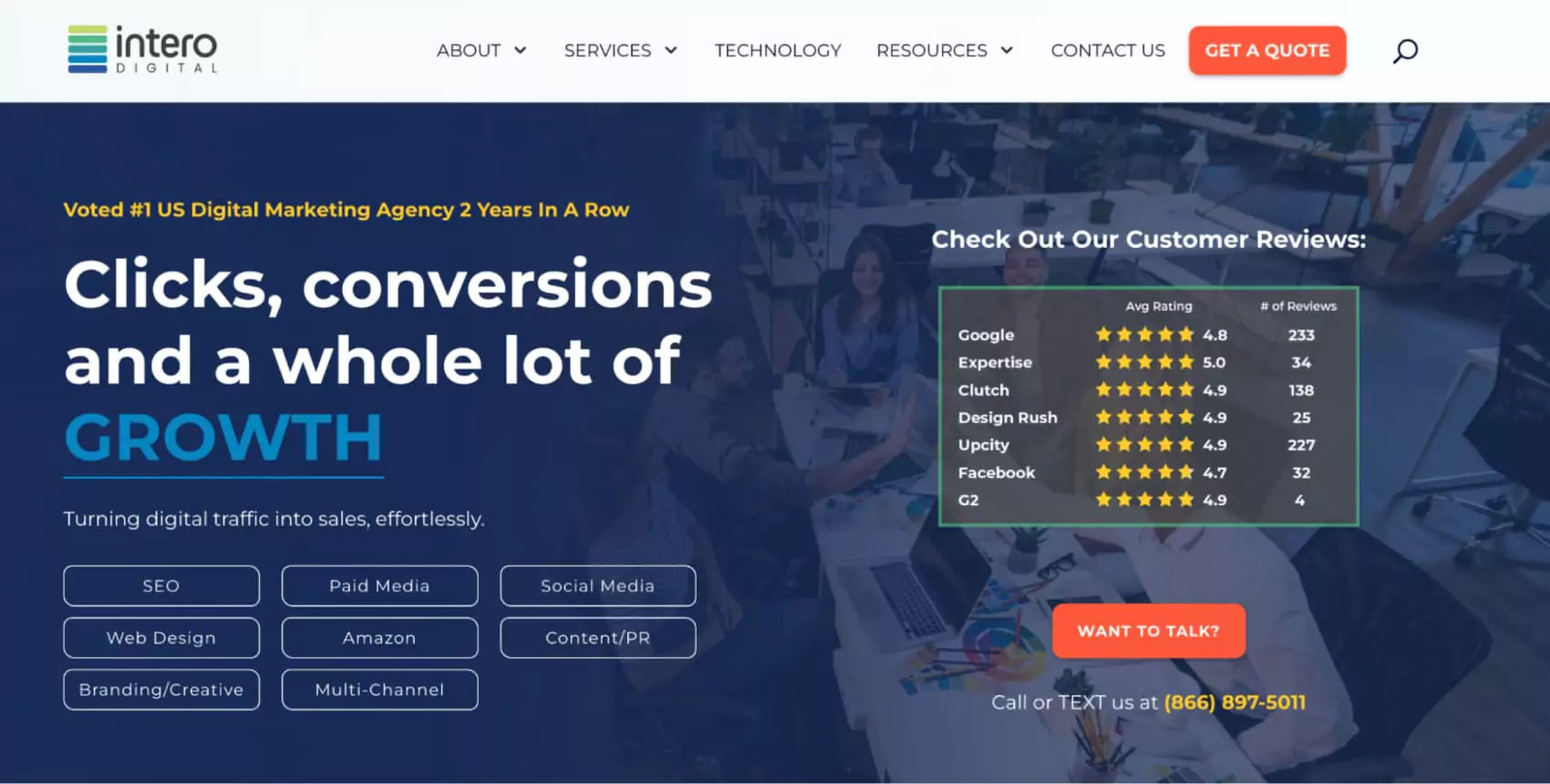 Intero Digital's screenshot of the interface