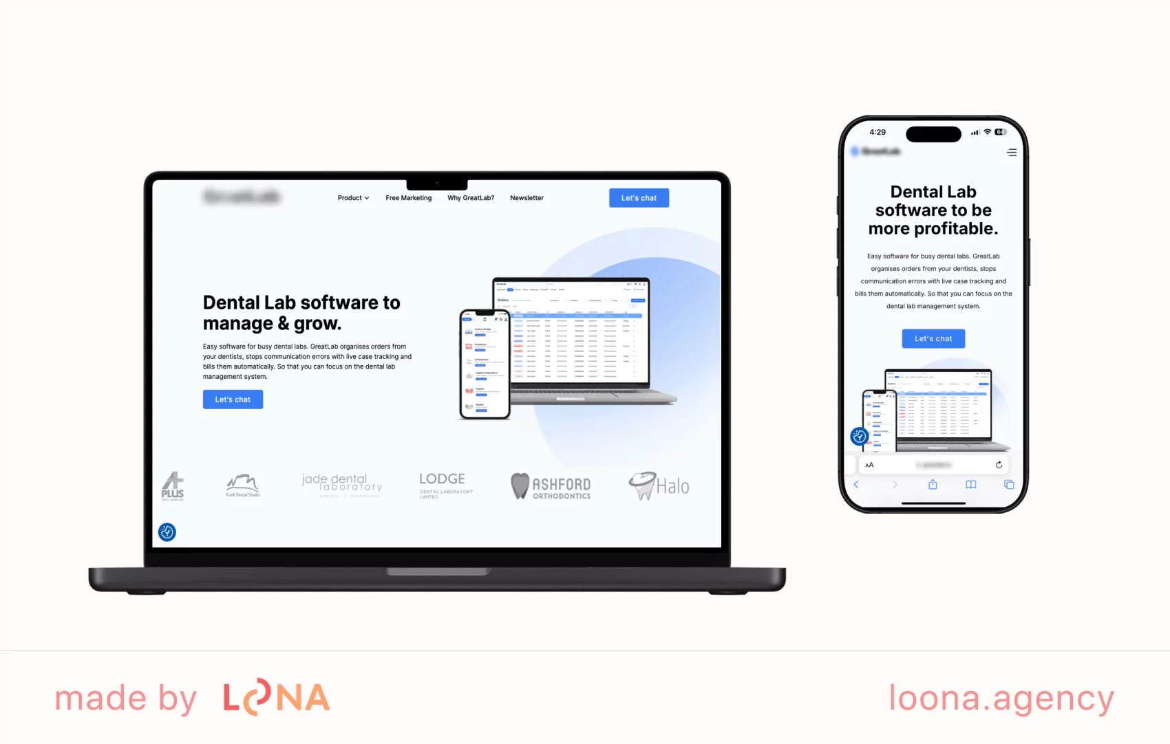 mobile and desktop versions of online healthcare platform